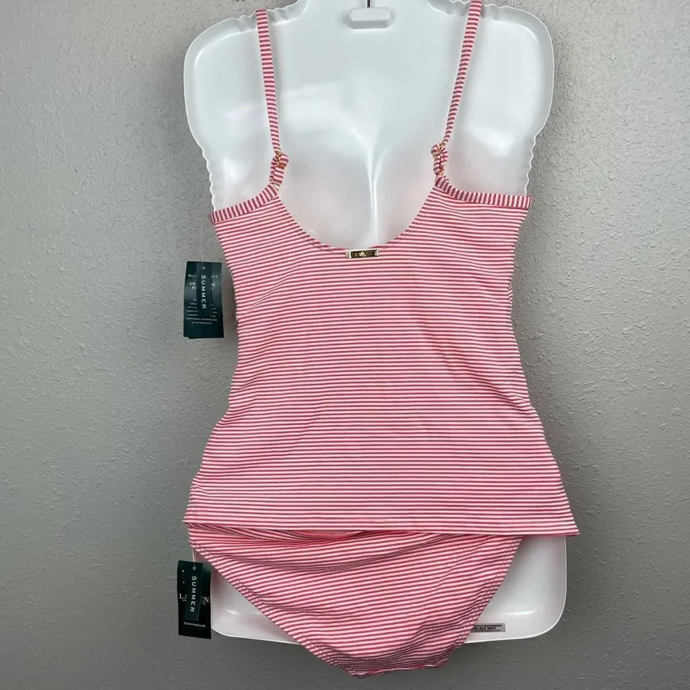 NWT Lauren Ralph Lauren Two-Piece Swim Suit Size 8 - Picture 4 of 7